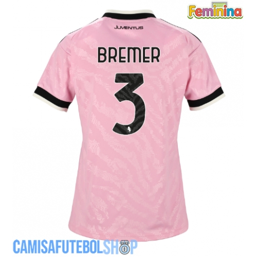 Camisa de time de futebol Juventus Gleison Bremer #3 Replicas 2º Equipamento Feminina 2026-27 Manga Curta